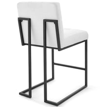 Load image into Gallery viewer, Privy Black Stainless Steel Upholstered Fabric Counter Stool by Modway