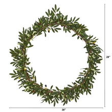 Load image into Gallery viewer, 28" Olive Artificial Wreath