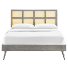 Load image into Gallery viewer, Sidney Cane and Wood Full Platform Bed With Splayed Legs by Modway