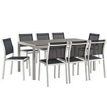 Load image into Gallery viewer, Shore 9 Piece Outdoor Patio Aluminum Dining Set by Modway