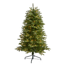 Load image into Gallery viewer, 5' Snowed Grand Teton Artificial Christmas Tree with 150 Clear Lights