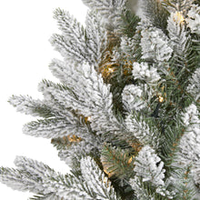 Load image into Gallery viewer, 24" Flocked Artificial Christmas Wreath with 50 LED Lights