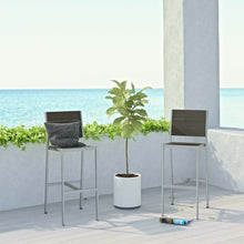 Load image into Gallery viewer, Shore Outdoor Patio Aluminum Armless Bar Stool Set of 2 by Modway