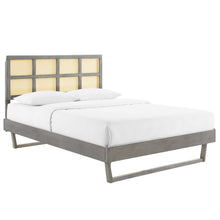 Load image into Gallery viewer, Sidney Cane and Wood Queen Platform Bed With Angular Legs by Modway