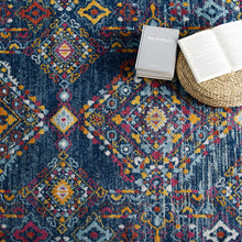 Load image into Gallery viewer, Entourage Khalida Distressed Vintage Floral Lattice 5x8 Area Rug by Modway