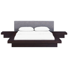 Load image into Gallery viewer, Freja 3 Piece Fabric Queen Bedroom Set in Cappuccino Gray