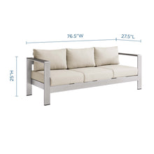 Load image into Gallery viewer, Shore Outdoor Patio Aluminum Sofa by Modway