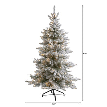 Load image into Gallery viewer, 7' Flocked West Virginia Spruce Artificial Christmas Tree with 400 Clear Lights