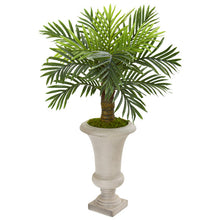 Load image into Gallery viewer, 34" Robellini Palm Artificial Tree in Sand Colored Urn