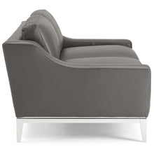Load image into Gallery viewer, Harness 64" Stainless Steel Base Leather Loveseat by Modway