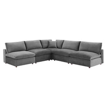 Load image into Gallery viewer, Commix 5-Piece Down Filled Overstuffed Performance Velvet Sectional Sofa by Modway