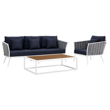 Load image into Gallery viewer, Stance 3 Piece Outdoor Patio Aluminum Sectional Sofa Set by Modway