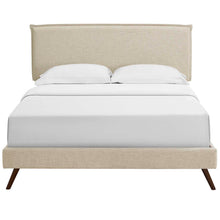 Load image into Gallery viewer, Amaris Fabric Queen Platform Bed with Round Splayed Legs by Modway