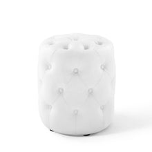 Load image into Gallery viewer, Amour Tufted Button Round Faux Leather Ottoman by Modway
