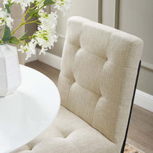 Load image into Gallery viewer, Privy Black Stainless Steel Upholstered Fabric Dining Chair by Modway