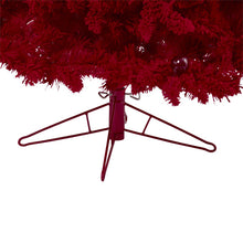 Load image into Gallery viewer, 7' Red Flocked Fraser Fir Artificial Christmas Tree with 500 Red Lights