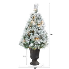 Load image into Gallery viewer, 44' Flocked Oregon Pine Artificial Christmas Tree w/ 50 Clear Lights