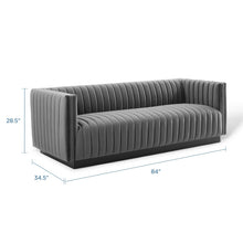 Load image into Gallery viewer, Conjure Channel Tufted Velvet Sofa by Modway