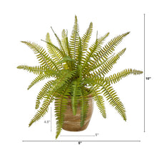 Load image into Gallery viewer, 10" Fern Artificial Plant in Ceramic Planter