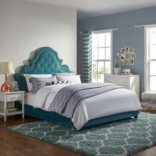 Load image into Gallery viewer, Valentina Tufted Nailhead Performance Velvet Queen Platform Bed by Modway