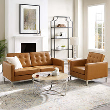 Load image into Gallery viewer, Loft Tufted Upholstered Faux Leather Loveseat and Armchair Set by Modway