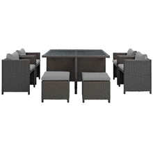 Load image into Gallery viewer, Sojourn 9 Piece Outdoor Patio Sunbrella¨ Dining Set by Modway