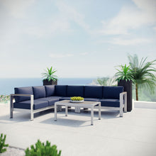 Load image into Gallery viewer, Shore 5 Piece Outdoor Patio Aluminum Sectional Sofa Set by Modway
