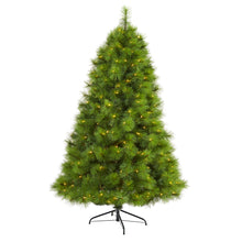 Load image into Gallery viewer, 6.5' Green Scotch Pine Artificial Christmas Tree with 350 Clear LED Lights