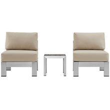 Load image into Gallery viewer, Shore 3 Piece Outdoor Patio Aluminum Sectional Sofa Set by Modway