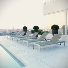 Load image into Gallery viewer, Shore Outdoor Patio Aluminum Chaise Set of 6 by Modway