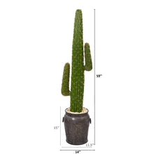 Load image into Gallery viewer, 59" Cactus Artificial Plant in Metal Planter
