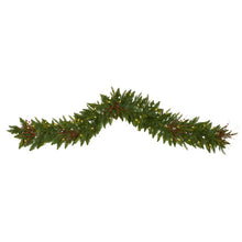 Load image into Gallery viewer, 6' Christmas Pine Artificial Garland with 50 Warm White LED Lights and Berries