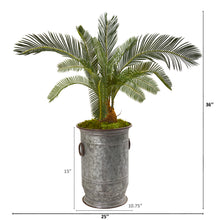 Load image into Gallery viewer, 36" Cycas Artificial Plant in Vintage Metal Planter