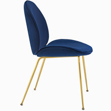 Load image into Gallery viewer, Scoop Gold Stainless Steel Leg Performance Velvet Dining Chair by Modway