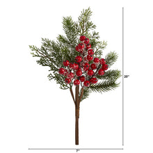 Load image into Gallery viewer, 20" Iced Pine and Berries Artificial Plant (Set of 6)