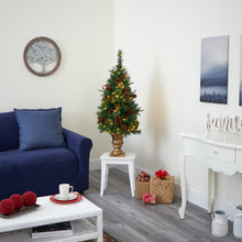 Load image into Gallery viewer, 4' Pine, Pinecone and Berries Artificial Christmas Tree in Decorative Urn