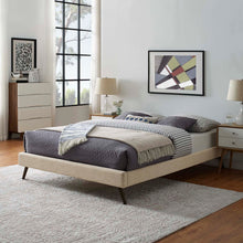 Load image into Gallery viewer, Loryn Fabric Queen Bed Frame with Round Splayed Legs by Modway