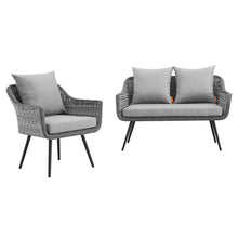 Load image into Gallery viewer, Endeavor 2 Piece Outdoor Patio Wicker Rattan Loveseat and Armchair Set by Modway