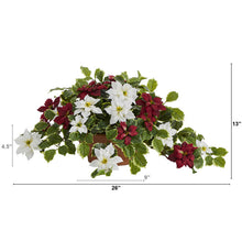 Load image into Gallery viewer, 26" Poinsettia and Variegated Holly Artificial Plant in Terra-Cotta Planter