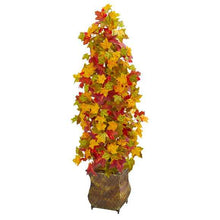 Load image into Gallery viewer, 41" Autumn Maple Artificial Tree in Decorative Metal Planter