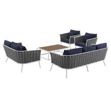 Load image into Gallery viewer, Stance 5 Piece Outdoor Patio Aluminum Sectional Sofa Set by Modway