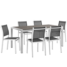Load image into Gallery viewer, Shore 7 Piece Outdoor Patio Aluminum Dining Set by Modway