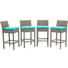 Load image into Gallery viewer, Conduit Outdoor Patio Wicker Rattan Bar Stool Set of 4 by Modway