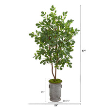 Load image into Gallery viewer, 57" Oak Artificial Tree in Vintage Metal Planter