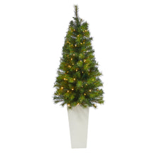 Load image into Gallery viewer, 57' Green Valley Pine Artificial Christmas Tree w/ 100 Warm White LED Lights
