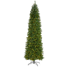 Load image into Gallery viewer, 9' Slim Green Mountain Pine Artificial Christmas Tree with 600 Clear LED Lights