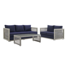 Load image into Gallery viewer, Aura 3 Piece Outdoor Patio Wicker Rattan Set by Modway