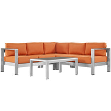 Load image into Gallery viewer, Shore 4 Piece Outdoor Patio Aluminum Sectional Sofa Set by Modway