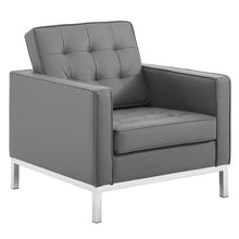 Load image into Gallery viewer, Loft Tufted Upholstered Faux Leather Sofa and Armchair Set by Modway