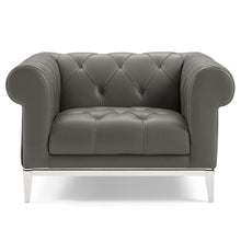 Load image into Gallery viewer, Idyll Tufted Button Upholstered Leather Chesterfield Armchair by Modway
